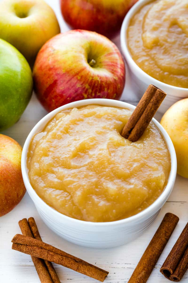 image de la recette Compote de pommes avec la peau