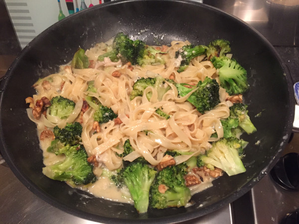 image de la recette Tortiglioni, gorgonzola, brocoli et noix (façon Laurent Mariotte)