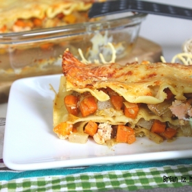 image de la recette Recette lasagnes saumon et julienne de carottes, navets et poireaux